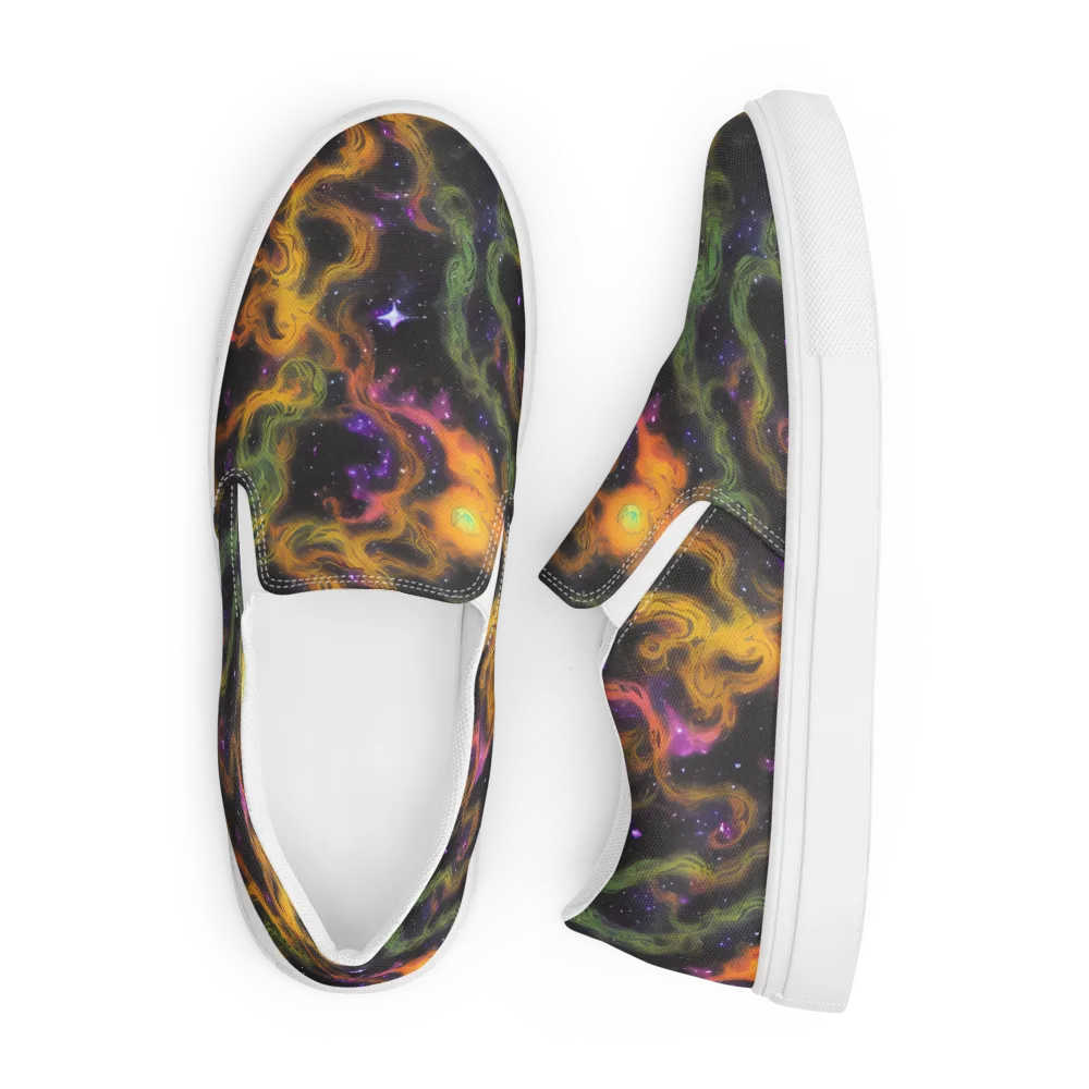 The Starry Crucible on Men's Slip-On Canvas Shoes — Front