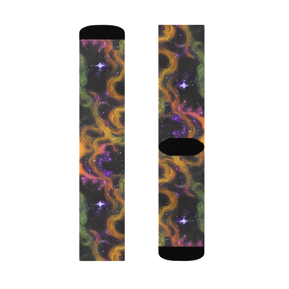 The Starry Crucible on Socks — Left Sock