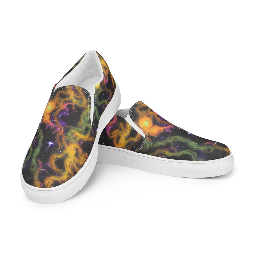 The Starry Crucible on Women's Slip-On Canvas Shoes — Left Front