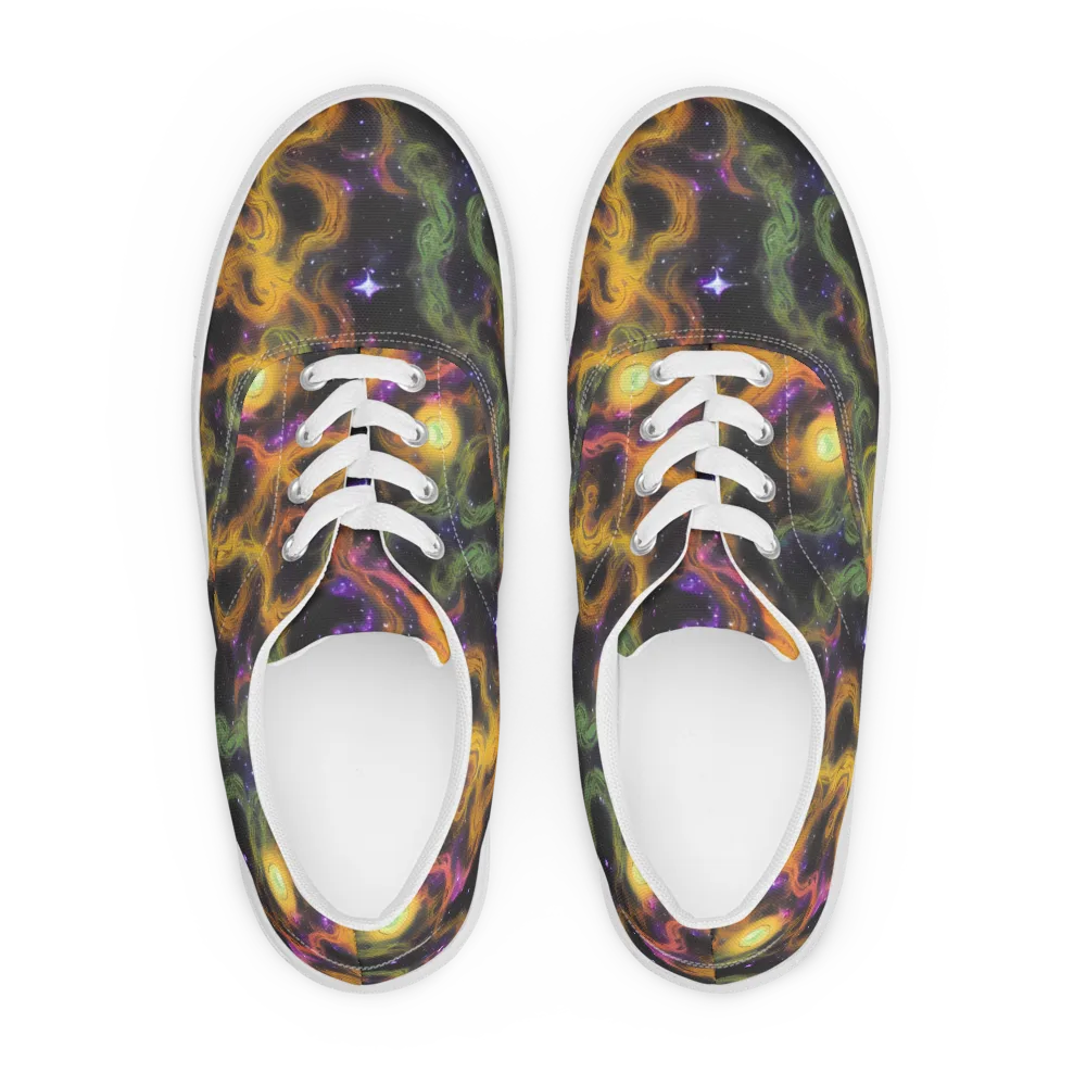 The Starry Crucible on Men's Lace-Up Canvas Shoes — Front