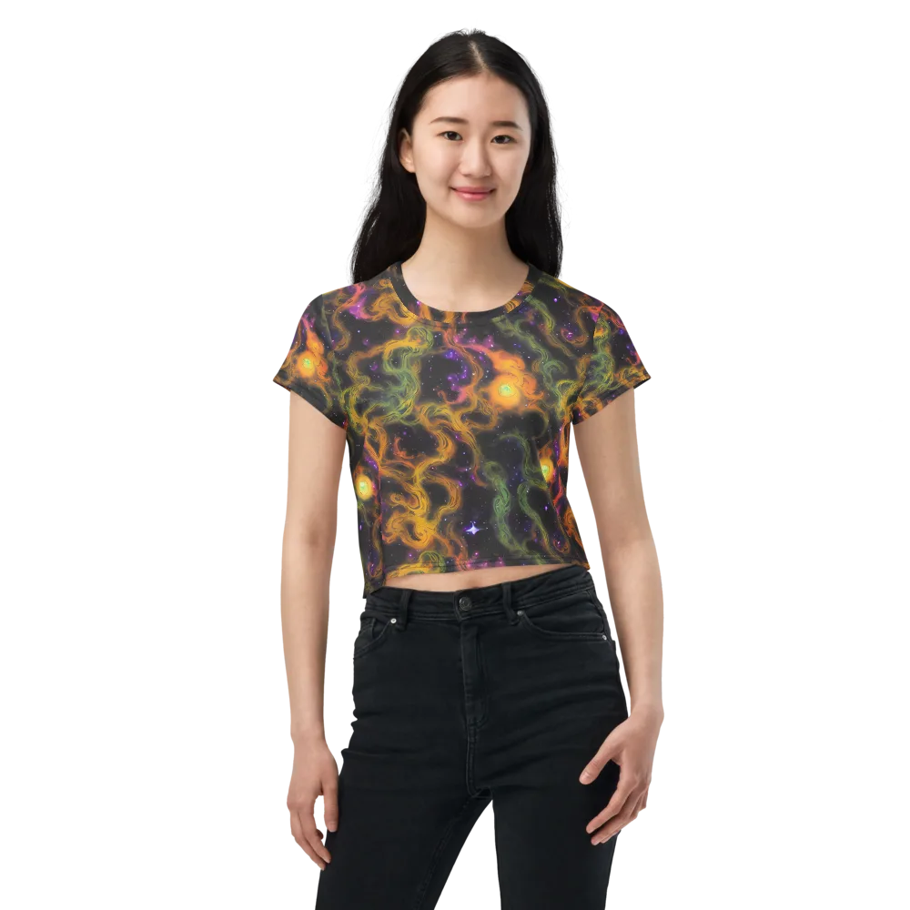 The Starry Crucible on Crop Tee — Front