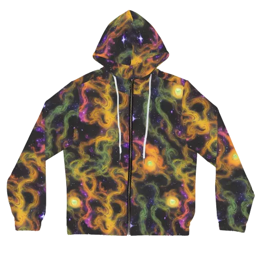 The Starry Crucible on a Women's Full-Zip Hoodie