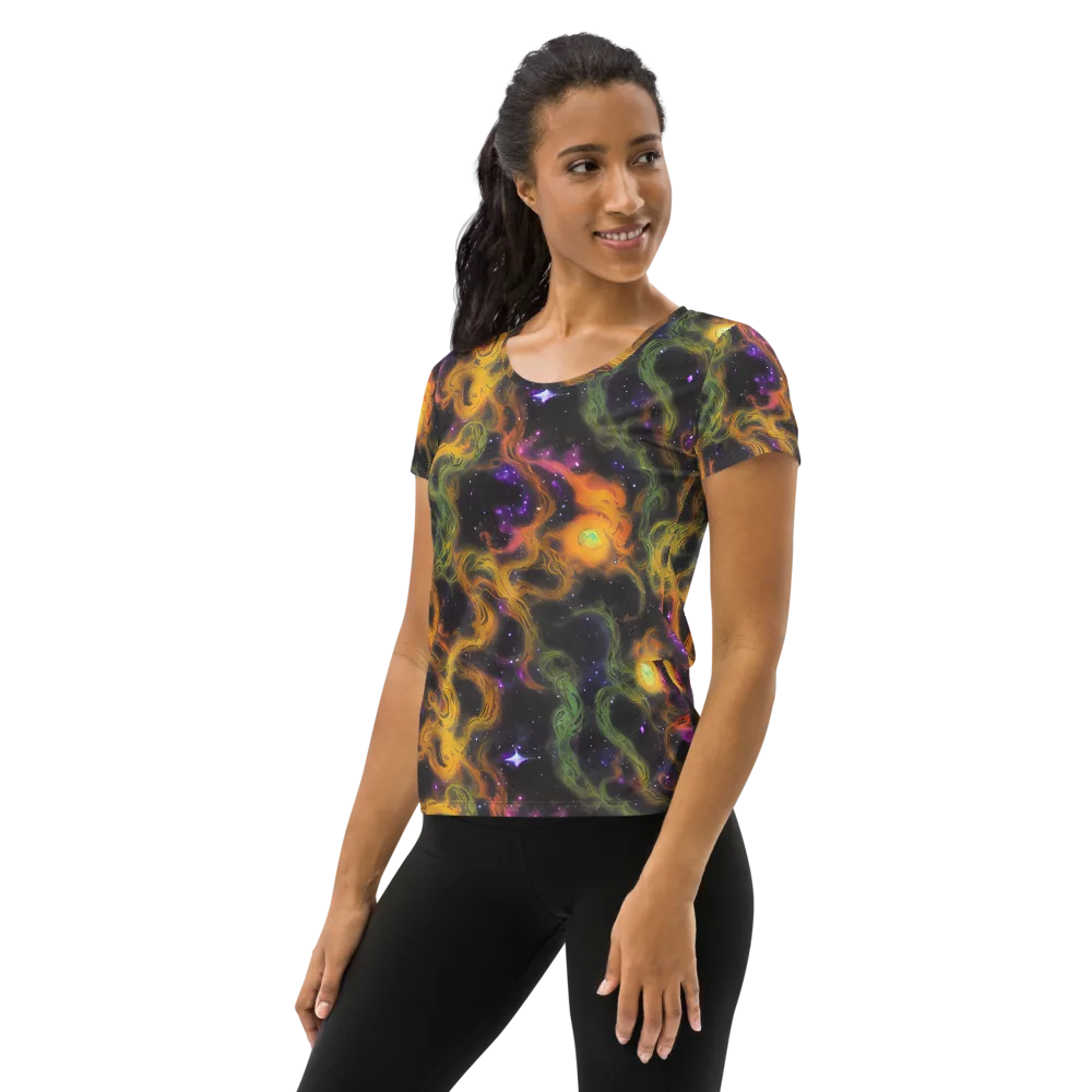 The Starry Crucible on Women's Athletic T-Shirt — Left