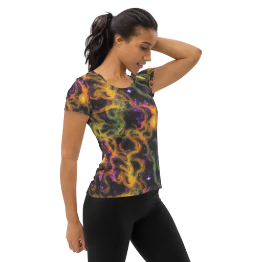 The Starry Crucible on a Women's Athletic T-Shirt