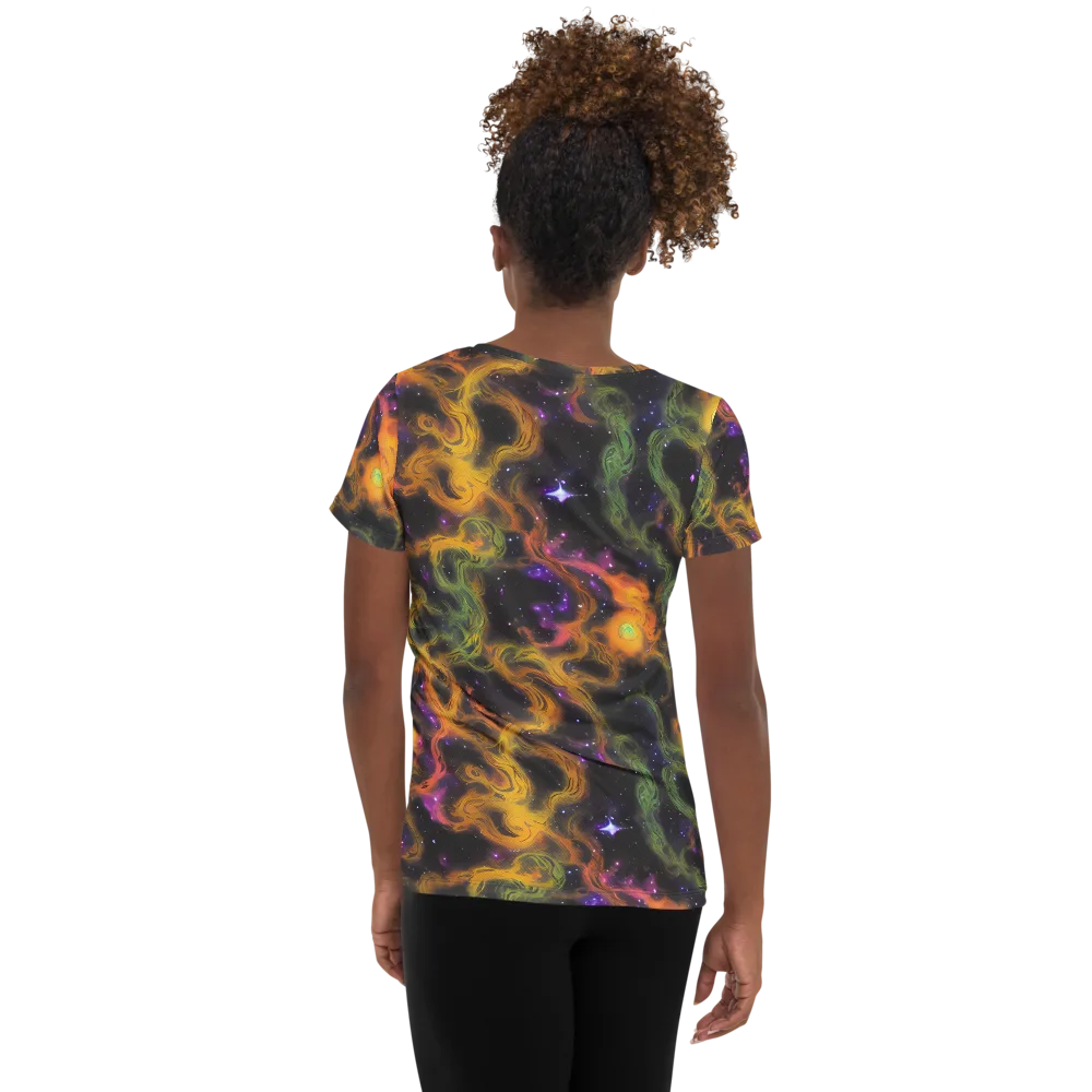 The Starry Crucible on Women's Athletic T-Shirt — Back