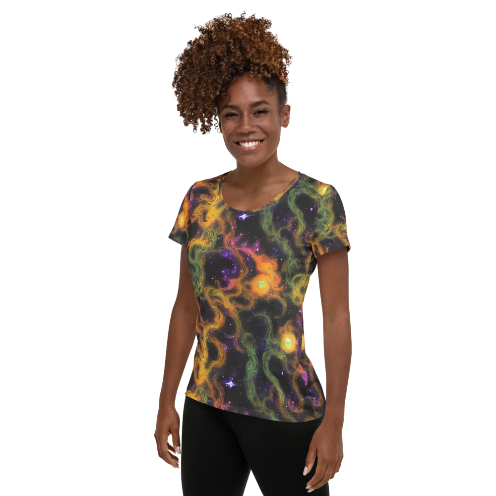 The Starry Crucible on Women's Athletic T-Shirt — Left