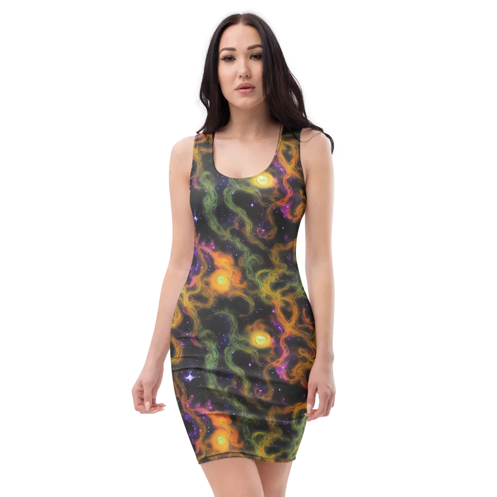 The Starry Crucible on Bodycon Dress — Front