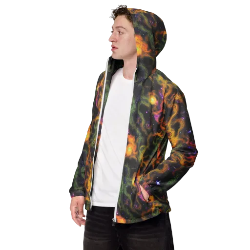The Starry Crucible on a Men's Windbreaker