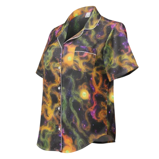 The Starry Crucible on a Women's Short Sleeve Pajama Top