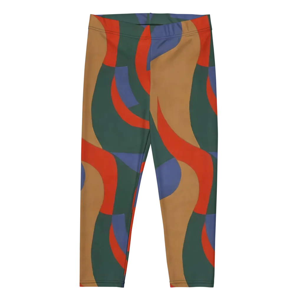 Vermilion Current on Capri Leggings — Front
