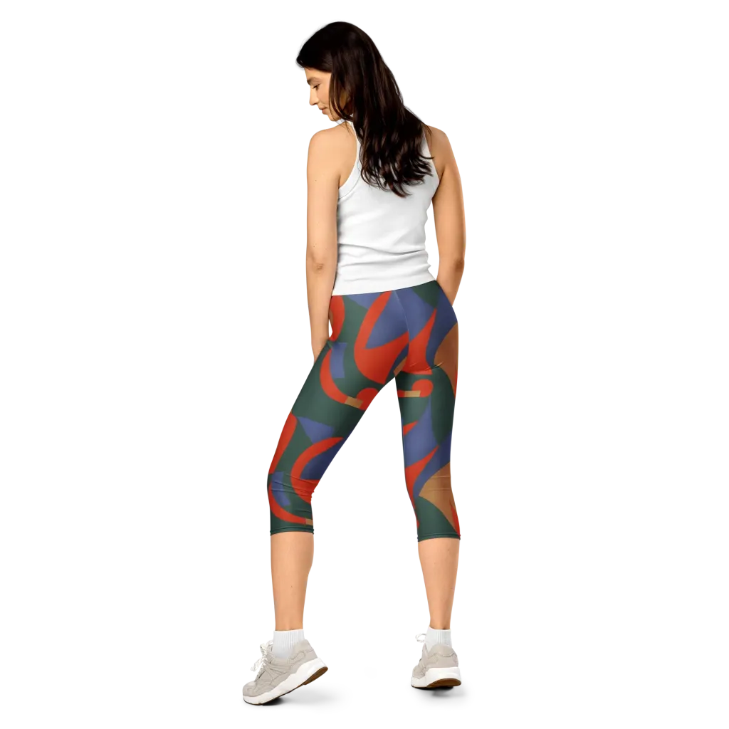Vermilion Current on Capri Leggings — Back