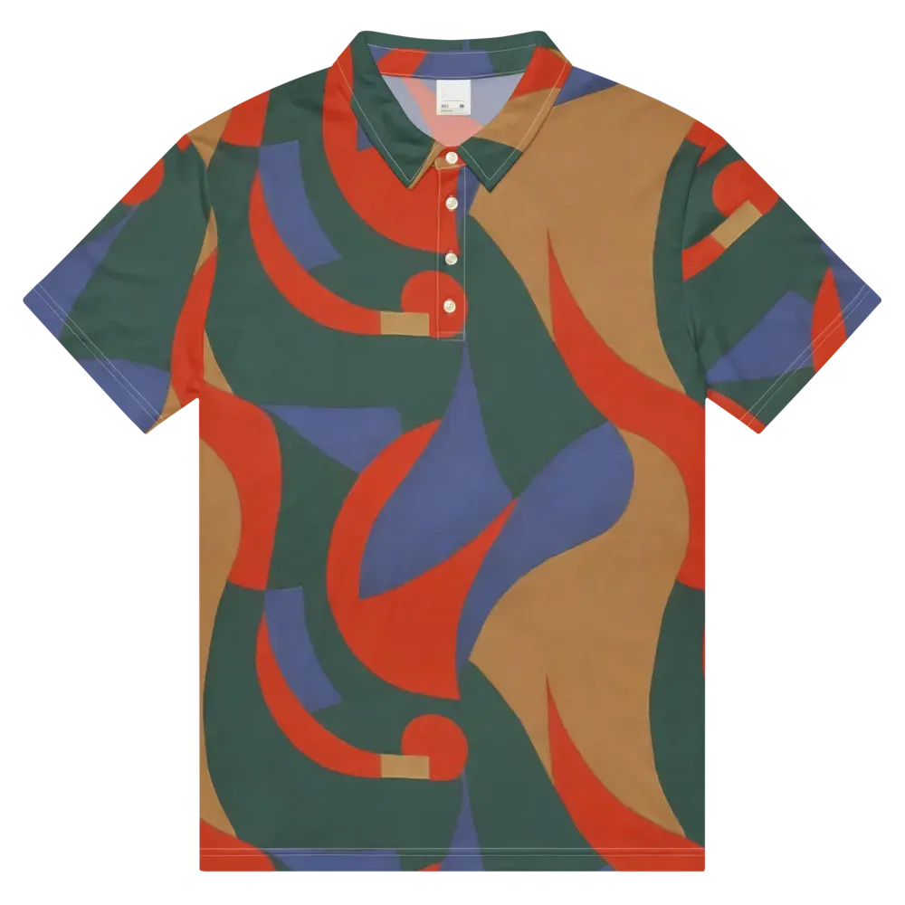 Vermilion Current on Men's Slim Fit Polo Shirt — Front