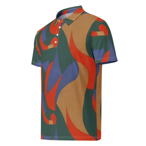 Vermilion Current on a Men's Slim Fit Polo Shirt