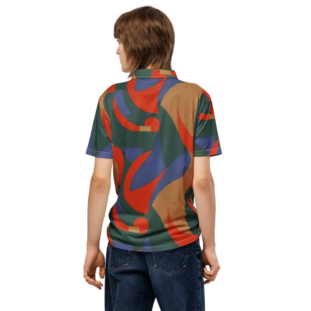 Vermilion Current on Men's Slim Fit Polo Shirt — Back