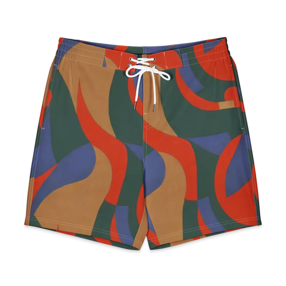 Vermilion Current on Men's Board Shorts — Front