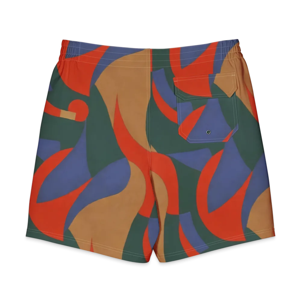 Vermilion Current on Men's Board Shorts — Back
