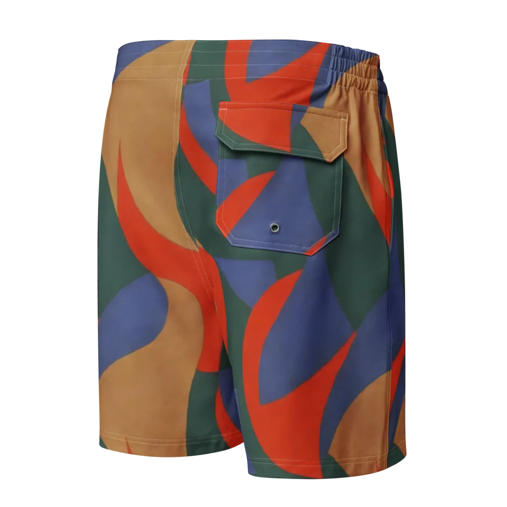 Vermilion Current on Men's Board Shorts — Back