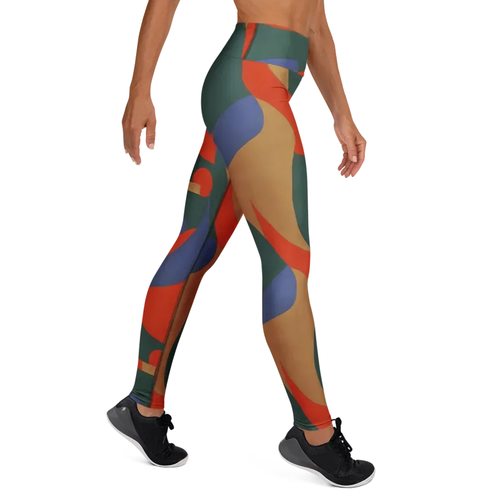 Vermilion Current on Yoga Leggings — Right