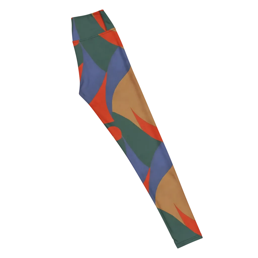 Vermilion Current on Yoga Leggings — Right