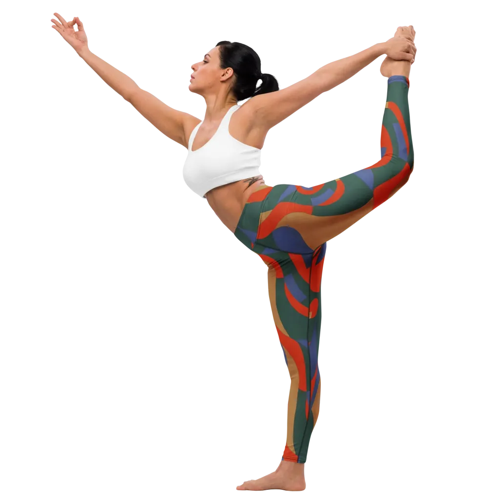 Vermilion Current on Yoga Leggings — Left