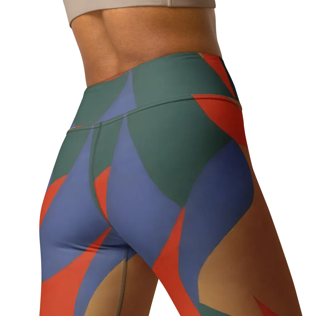 Vermilion Current on Yoga Leggings — Back