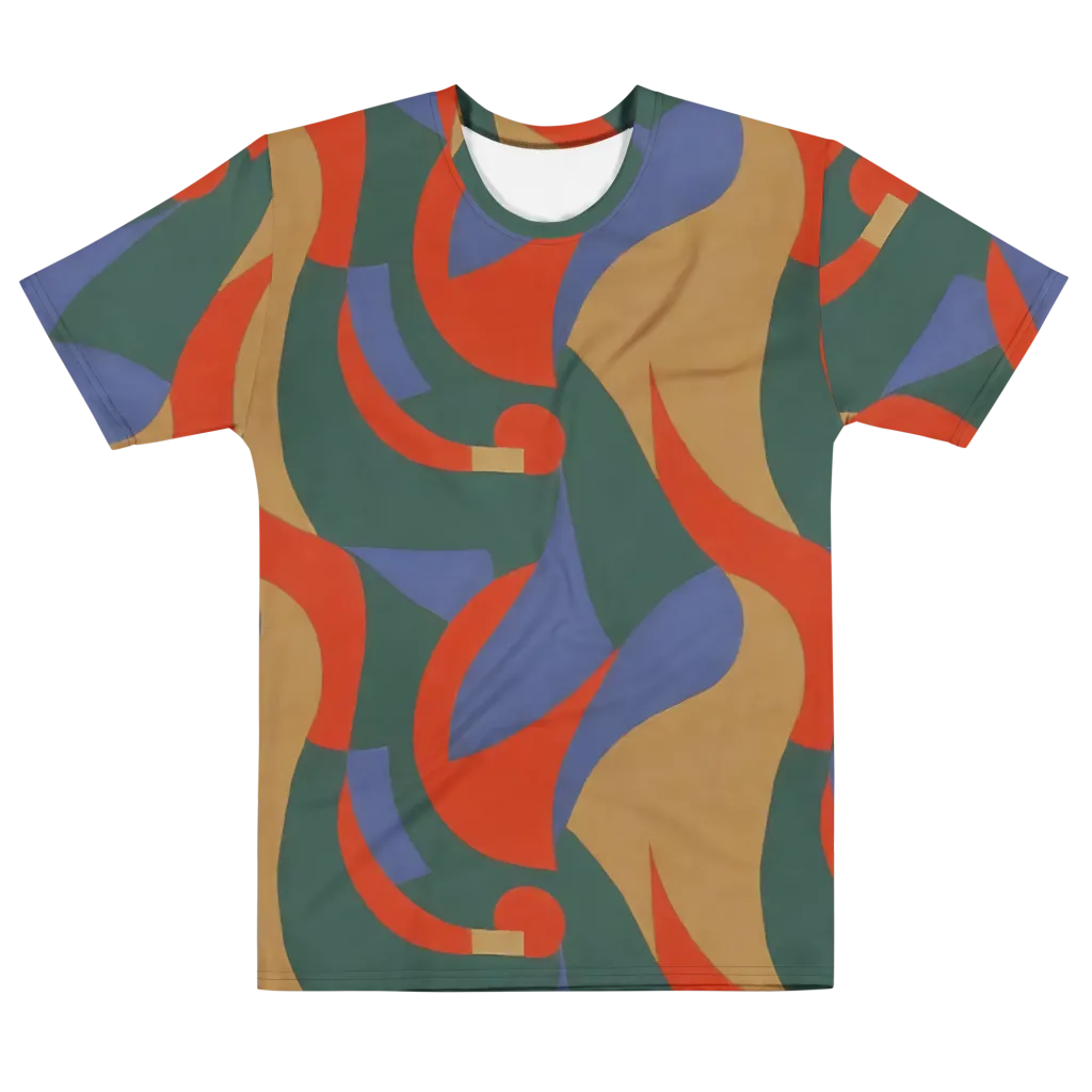 Vermilion Current on Men's Cotton Crew Neck T-Shirt — Front