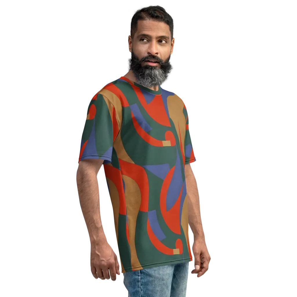Vermilion Current on Men's Crew Neck T-Shirt — Right