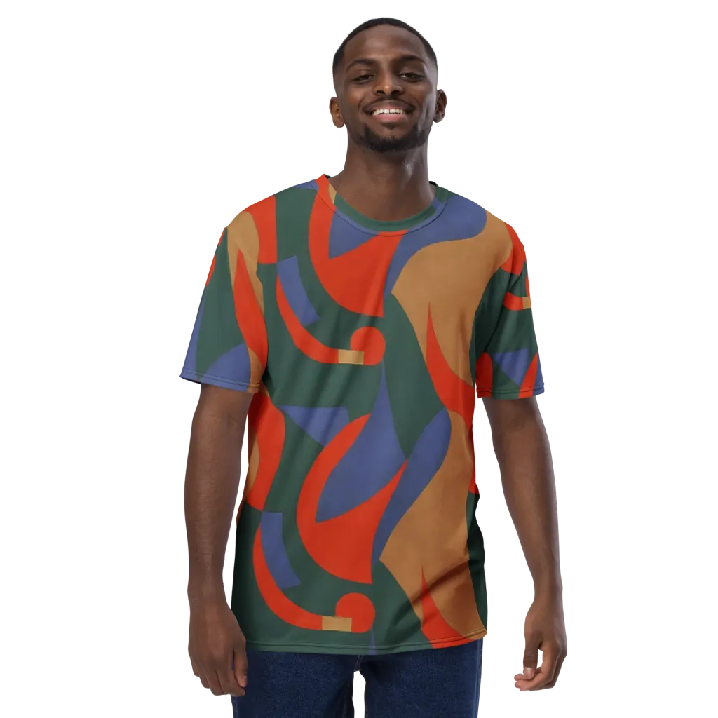 Vermilion Current on Men's Crew Neck T-Shirt — Front