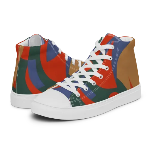 Vermilion Current on a Men's High Top Canvas Shoes