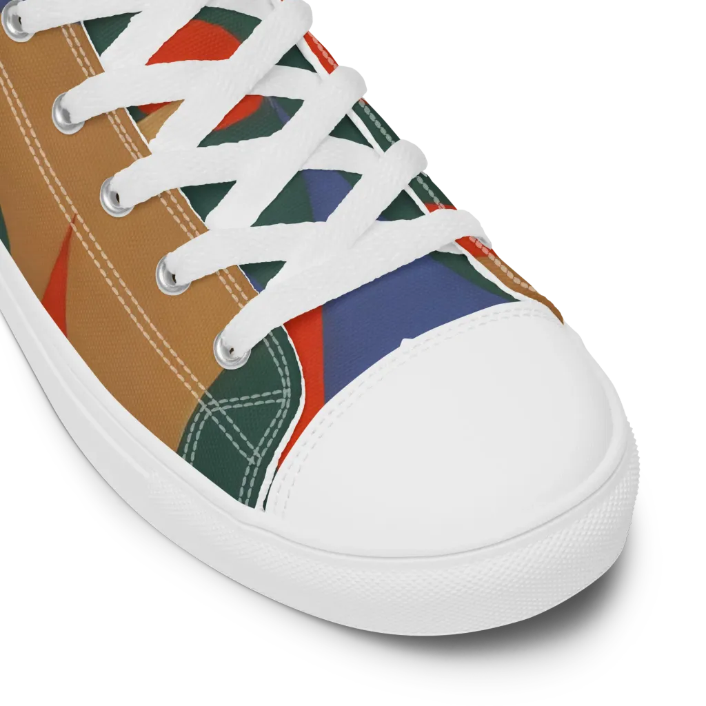 Vermilion Current on Men's High Top Canvas Shoes — Product details