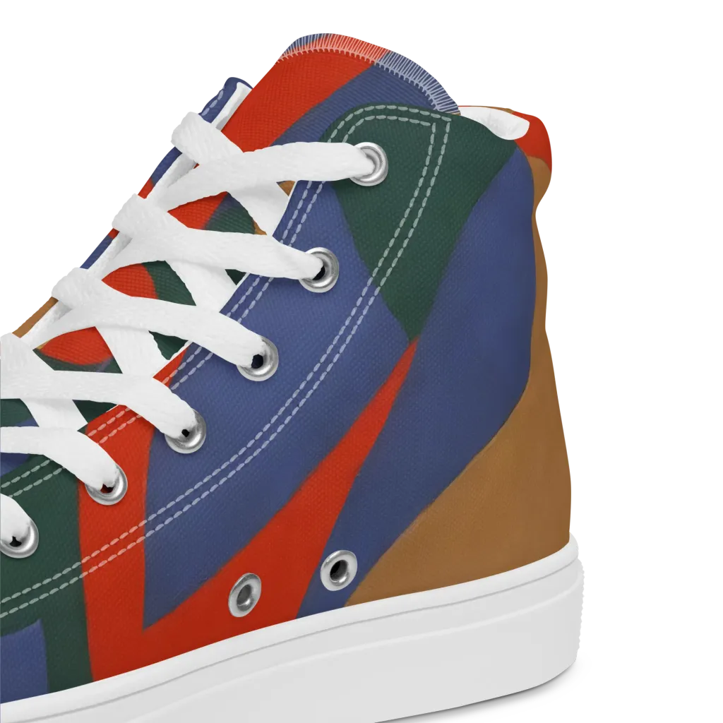 Vermilion Current on Men's High Top Canvas Shoes — Product details 2