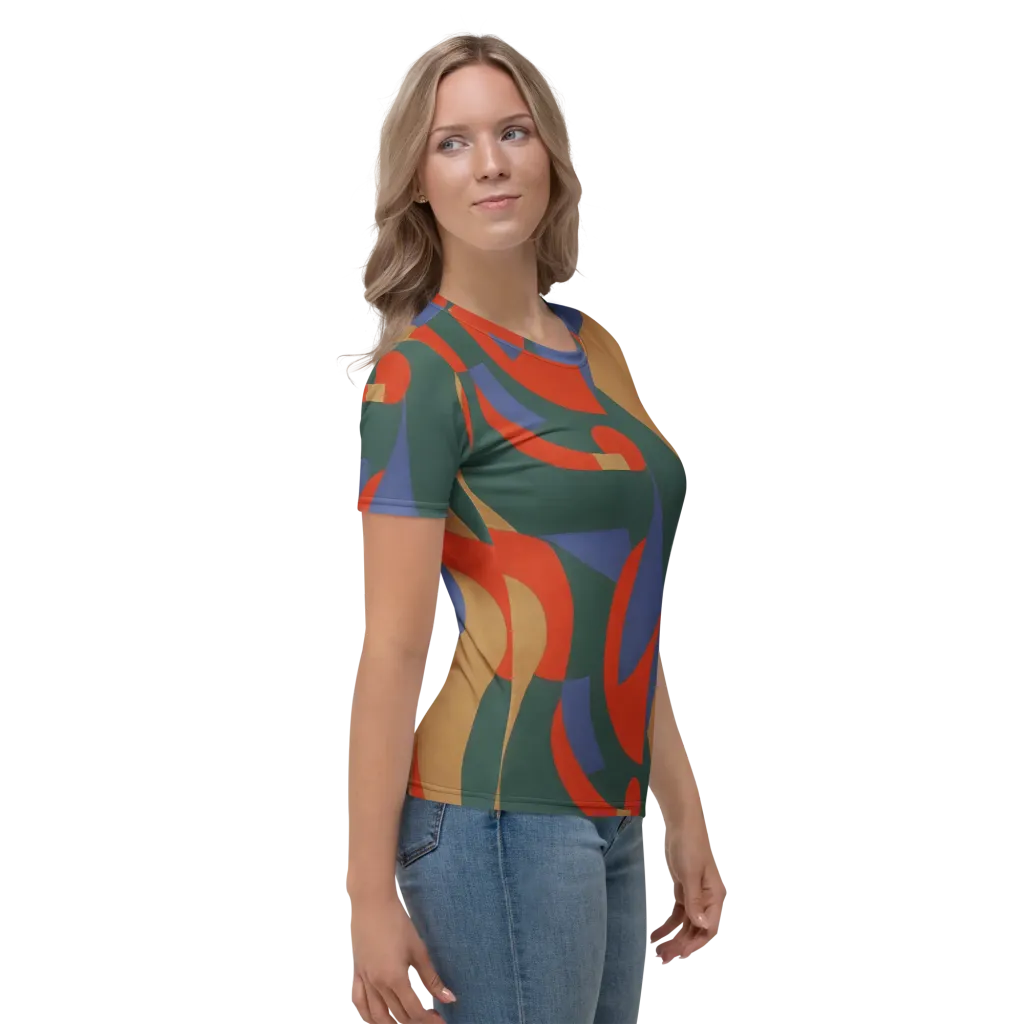 Vermilion Current on Women's Crew Neck T-Shirt — Right