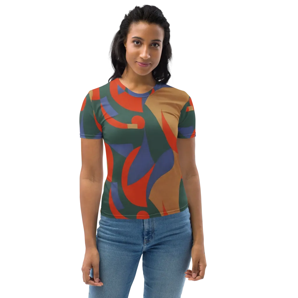 Vermilion Current on Women's Crew Neck T-Shirt — Front