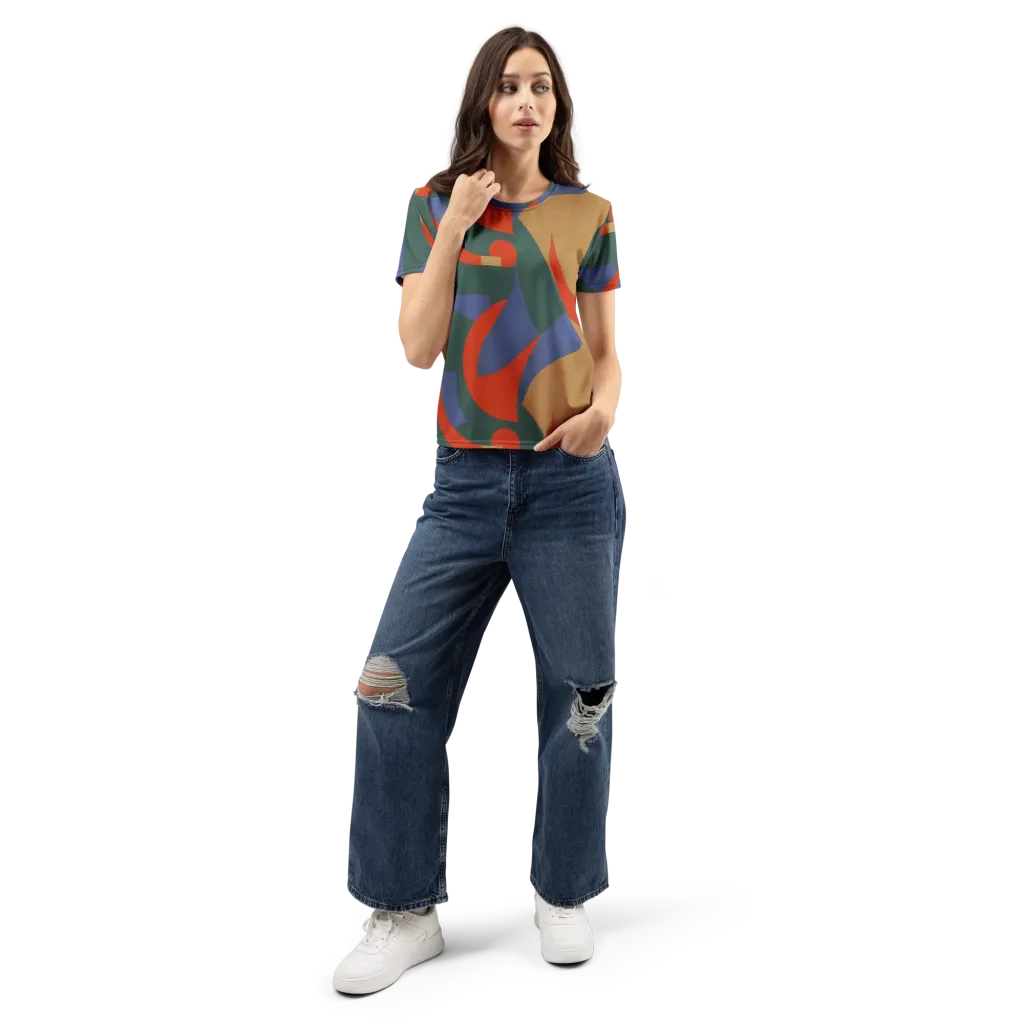 Vermilion Current on Women's Crew Neck T-Shirt — Front