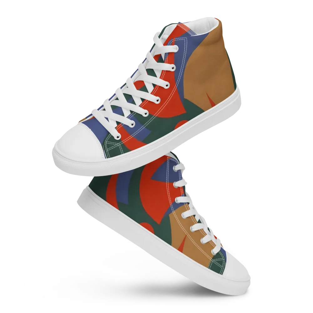 Vermilion Current on Women's High Top Canvas Shoes — Front