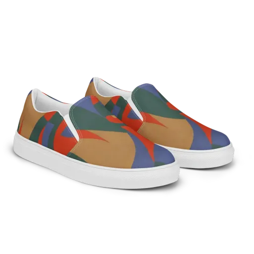 Vermilion Current on a Men's Slip-On Canvas Shoes