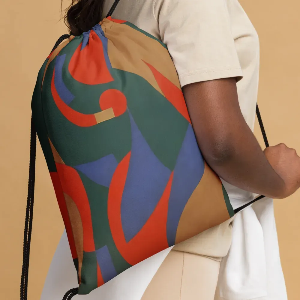Vermilion Current on Drawstring Bag — Front