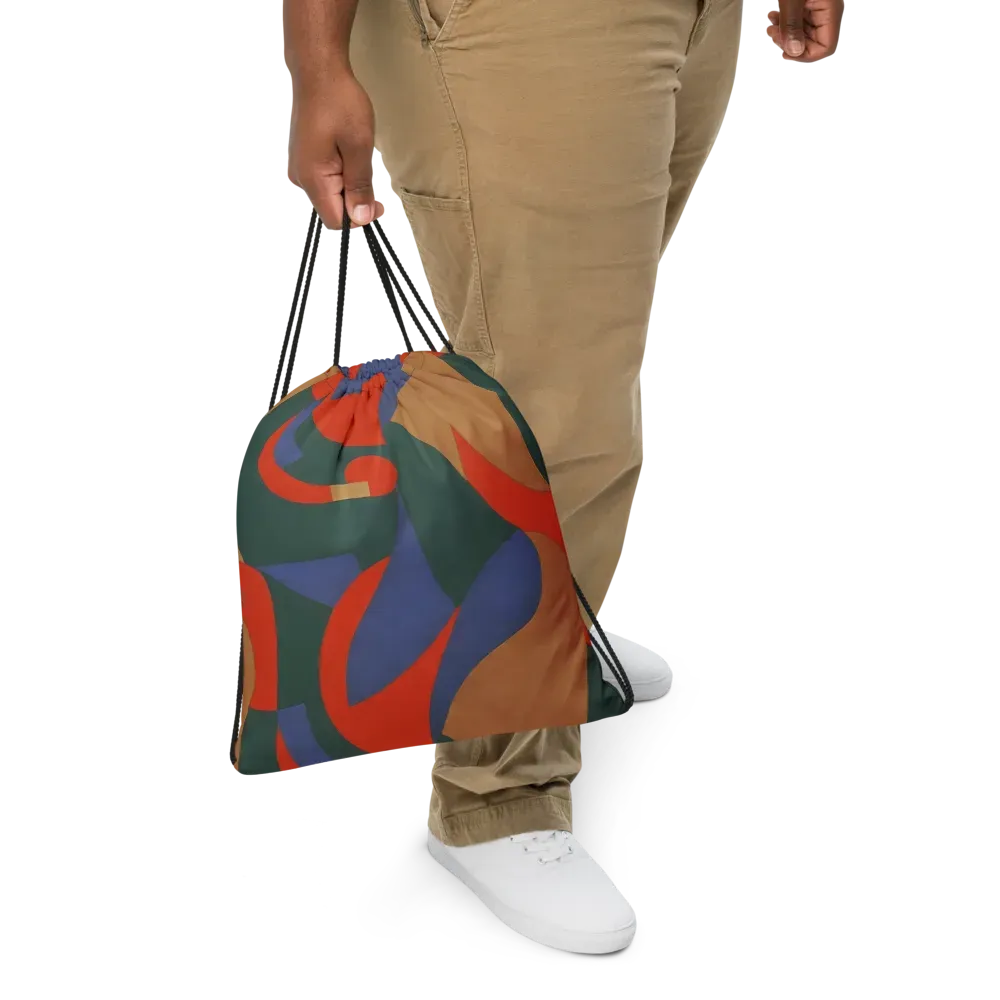 Vermilion Current on Drawstring Bag — Front