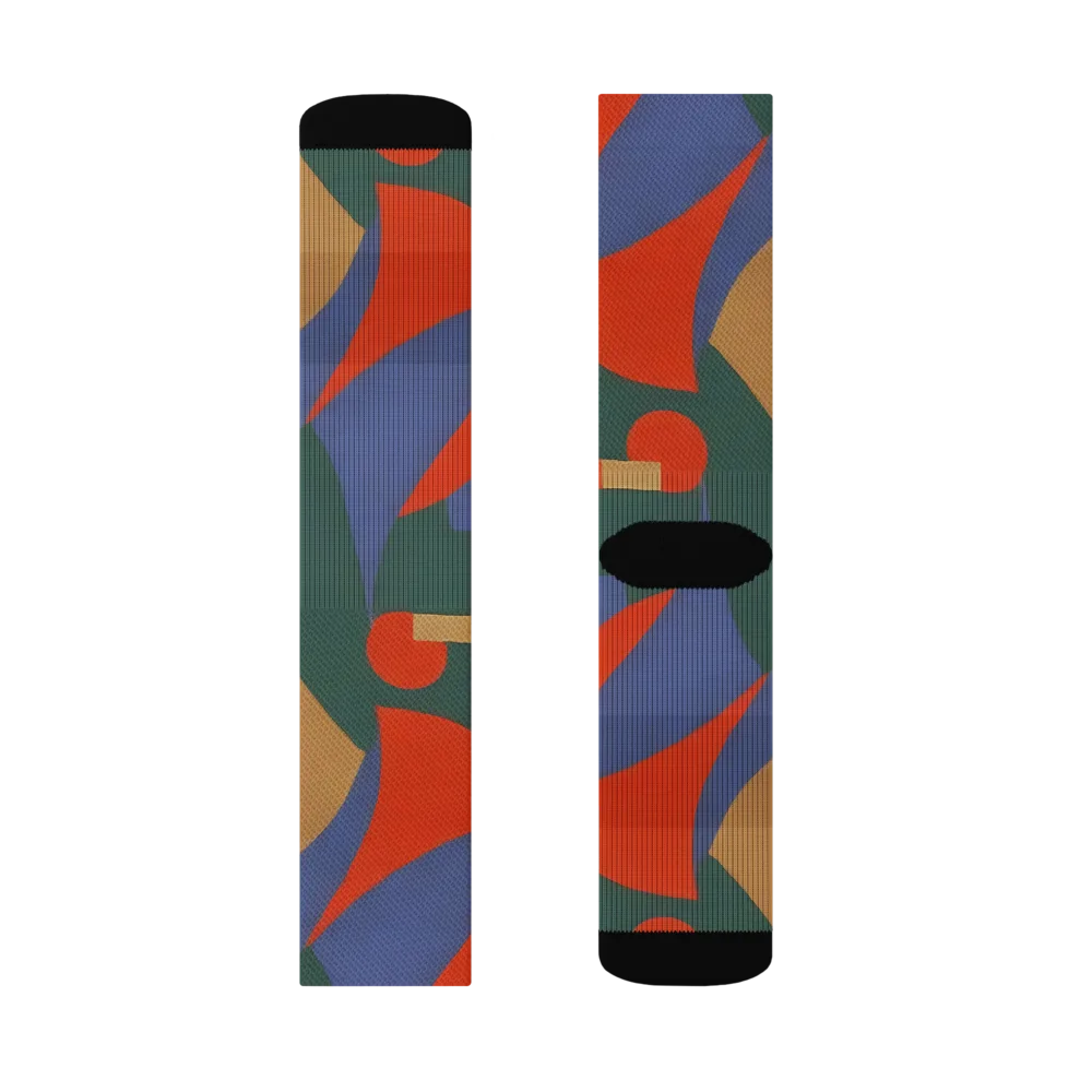 Vermilion Current on Socks — Left Sock