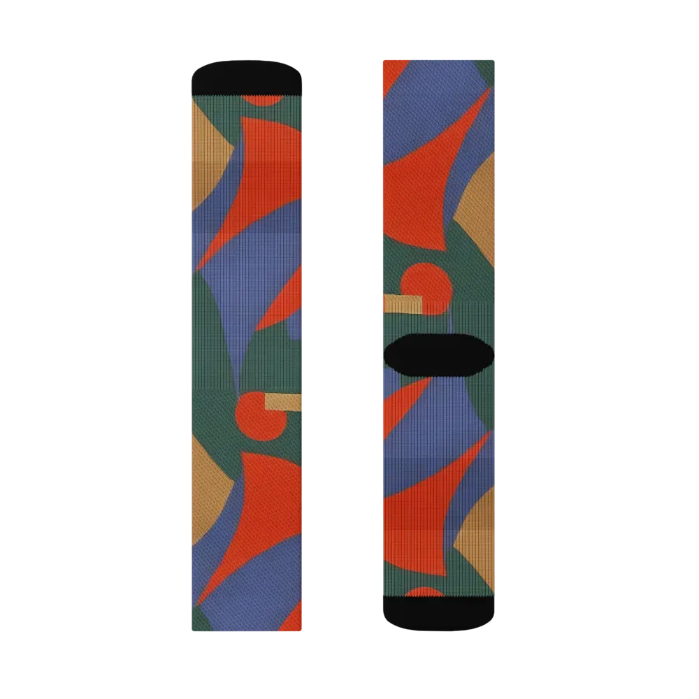 Vermilion Current on Socks — Right Sock