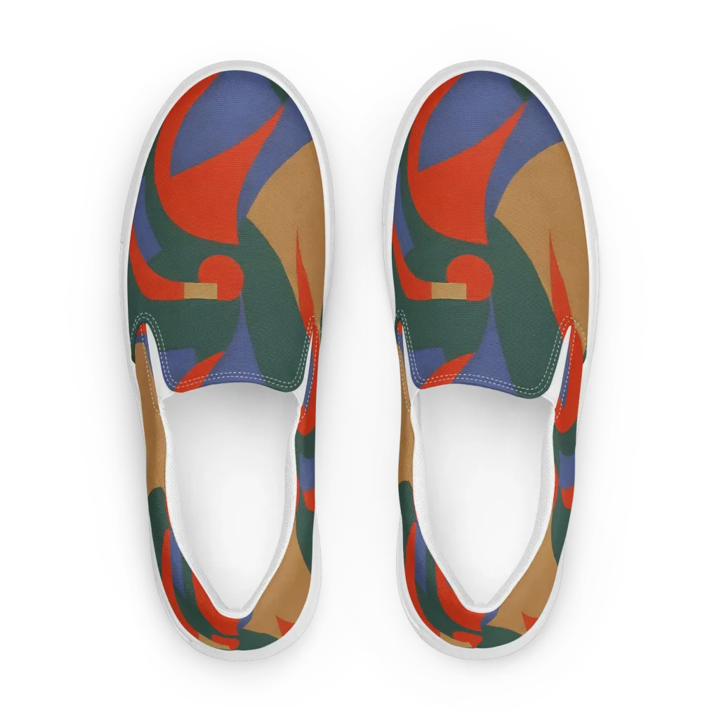Vermilion Current on Women's Slip-On Canvas Shoes — Front