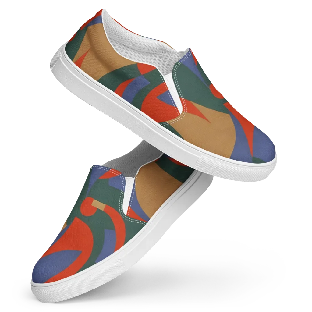 Vermilion Current on Women's Slip-On Canvas Shoes — Front