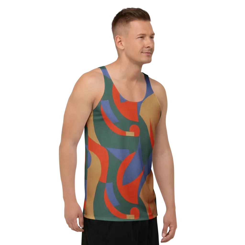 Vermilion Current on Men's Tank Top — Right Front