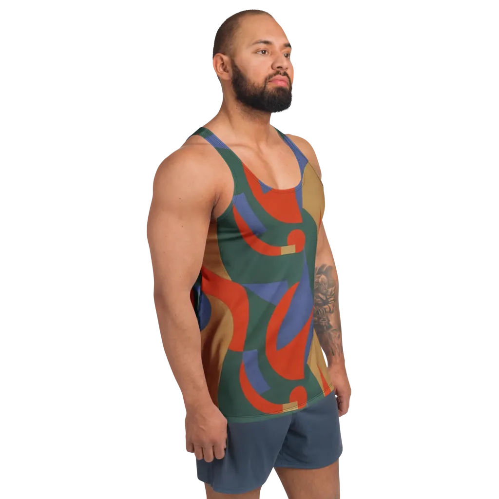 Vermilion Current on Men's Tank Top — Right Front