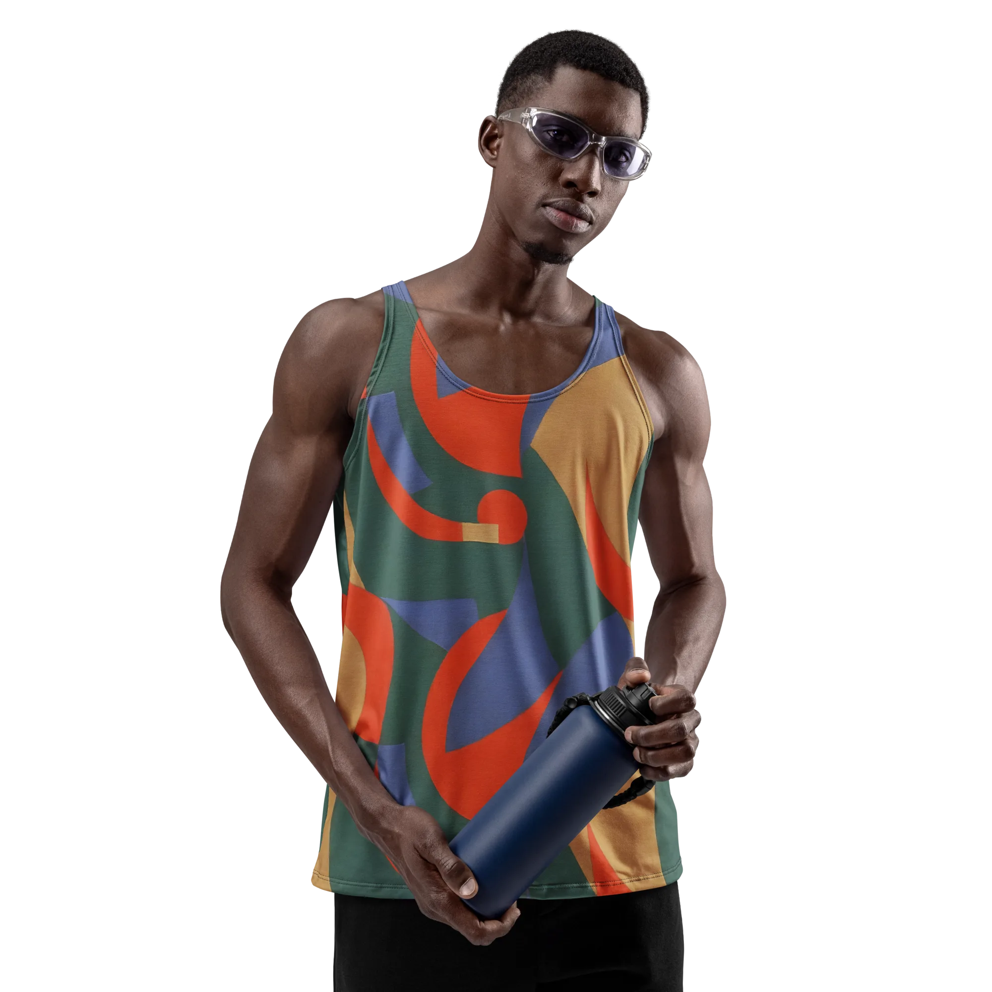 Vermilion Current on Men's Tank Top — Front