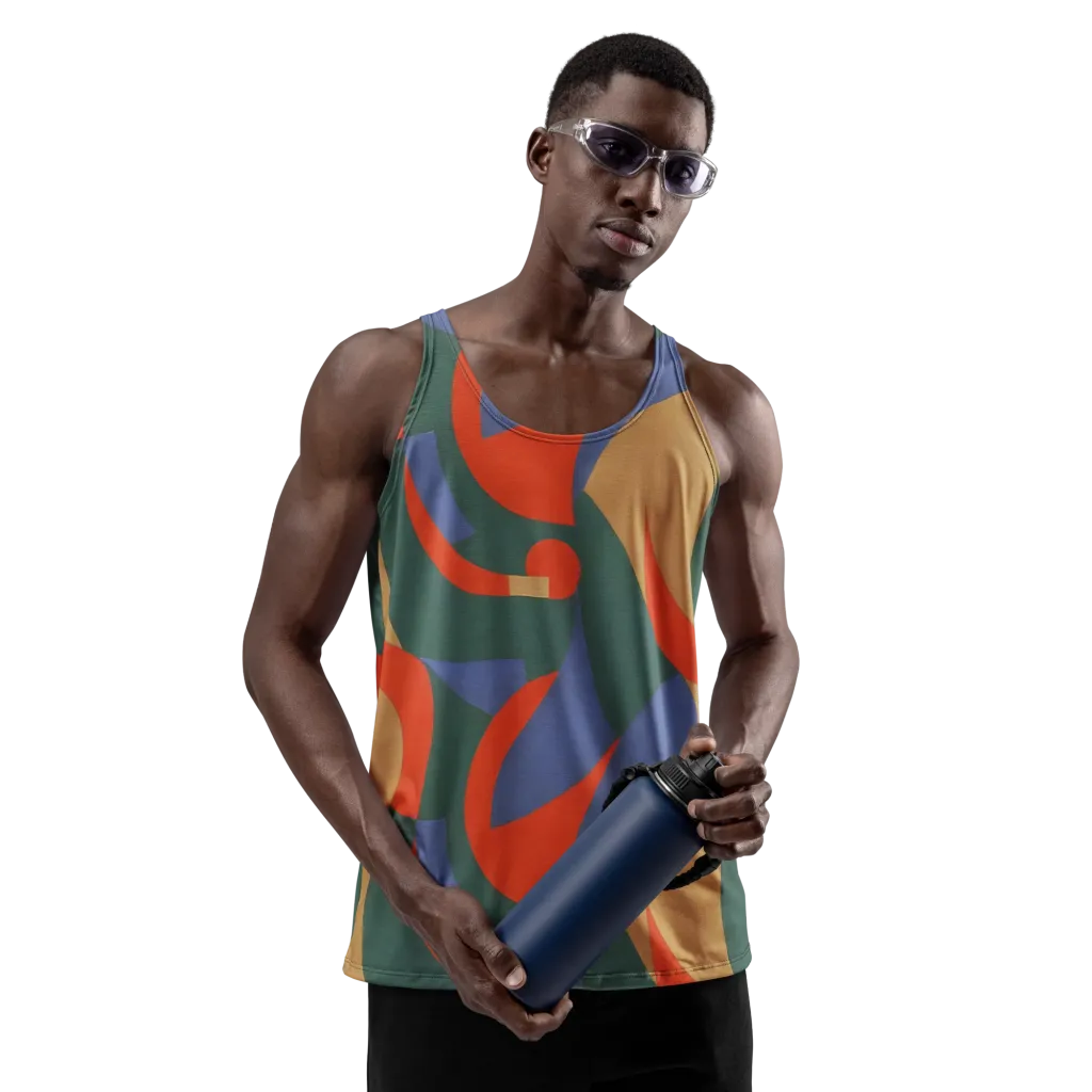 Vermilion Current on Men's Tank Top — Front