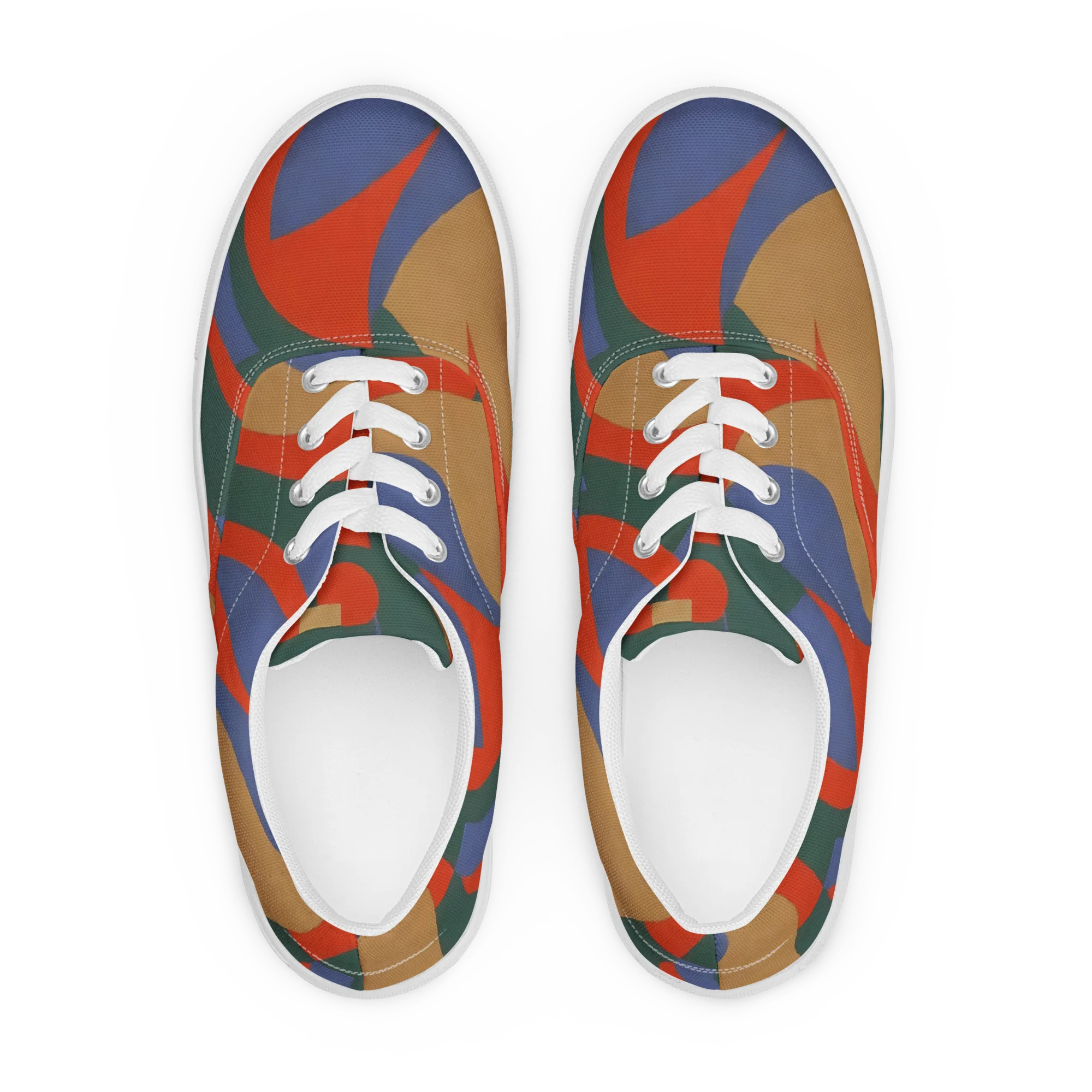 Vermilion Current on Men's Lace-Up Canvas Shoes — Front
