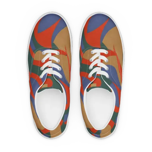Vermilion Current on a Men's Lace-Up Canvas Shoes