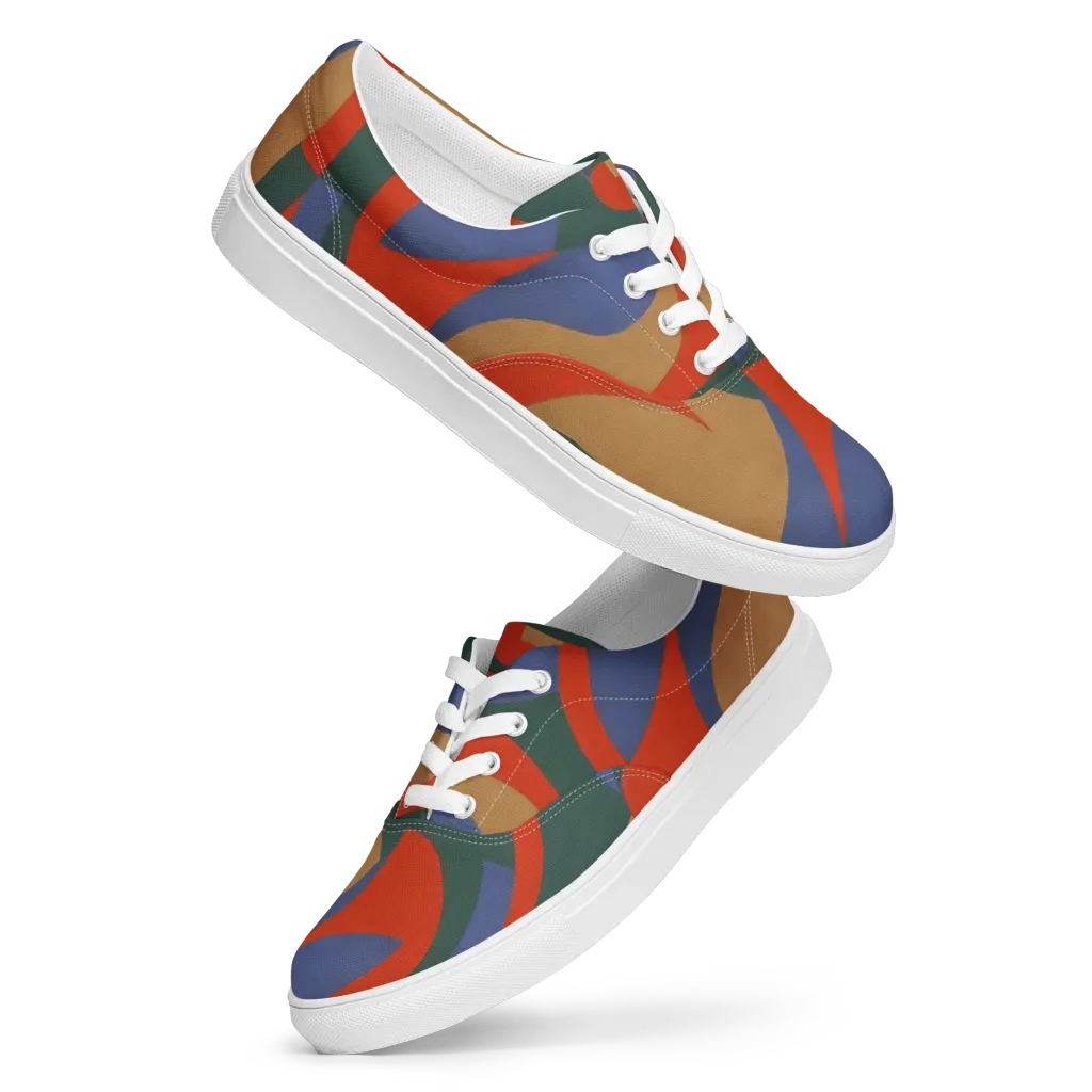 Vermilion Current on Men's Lace-Up Canvas Shoes — Front