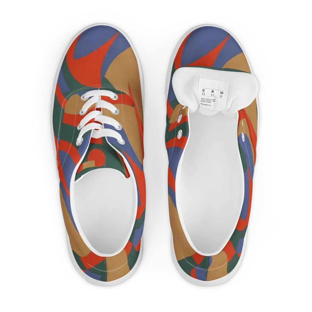 Vermilion Current on Men's Lace-Up Canvas Shoes — Front